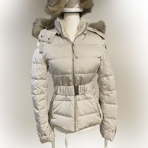 Zara Pearl Cream Beige Puffer Jacket